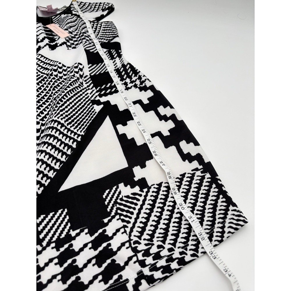 Romeo & Juliet Couture Dress Small Black White Geometric Bodycon Sheath Chic NWT - Picture 10 of 12